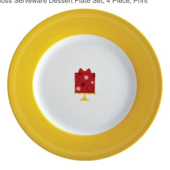 Cake Boss Serveware Dessert Plate Set, 4 Piece, Print - Picture 4 of 6